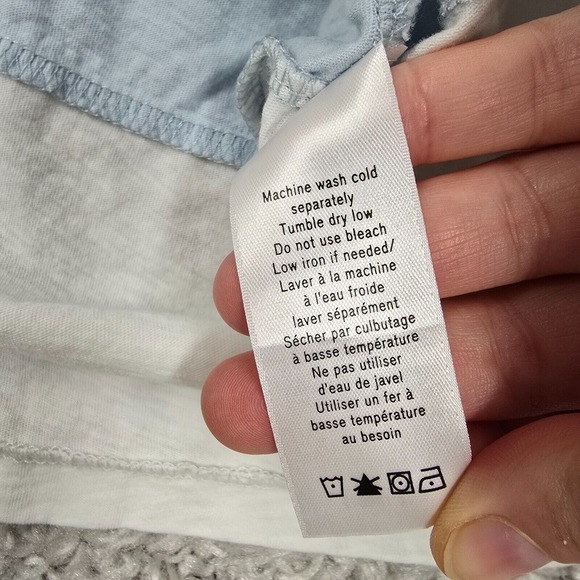 Rag and Bone Shirt Mens Medium Blue Colorblock Short Sleeve Pullover‎ Cotton - Picture 7 of 10